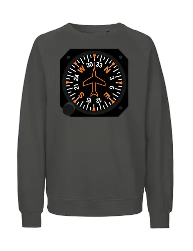 Heading Indicator Aeronautical Art - pop culture, nerd, humor, parody, funnytee, joke, geek, funny slogan, funny quote, aeronaut, airplane, aviator, pilot, aviation, aeronautical - Fairtrade Sweatshirt
