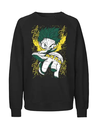 Izuku Midoriya - Academia - Kawaii, Anime, Manga, Tokyo, Angry, Japanese Art, Aesthetic, Manga Style, Zylixzen, Aggressive, Gamer, Otaku, Gift, Cool - Fairtrade Sweatshirt