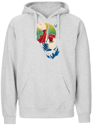  Knight and Princess of Hallownest - Bug Knight, Hornet, video game, indie game, Hallownest, fan art, art print, t-shirt design, Team Cherry, Knight, Princess, bug, gaming, geek art, minimalist, gaming gift, nostalgia - Fairtrade Hoodie