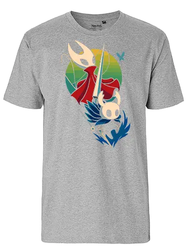  Knight and Princess of Hallownest - Bug Knight, Hornet, video game, indie game, Hallownest, fan art, art print, t-shirt design, Team Cherry, Knight, Princess, bug, gaming, geek art, minimalist, gaming gift, nostalgia - Fairtrade T-Shirt