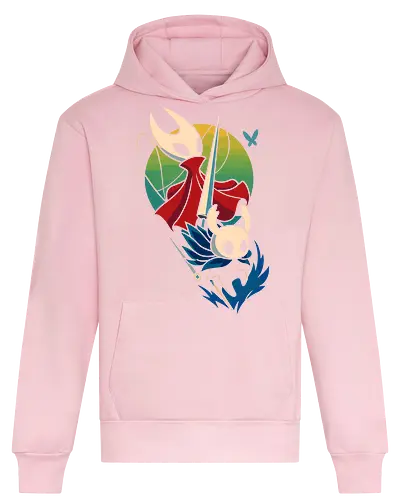  Knight and Princess of Hallownest - Bug Knight, Hornet, video game, indie game, Hallownest, fan art, art print, t-shirt design, Team Cherry, Knight, Princess, bug, gaming, geek art, minimalist, gaming gift, nostalgia - Heavyweight Hoodie