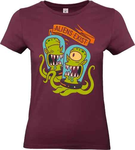  They Live Among Us - Aliens exist, alien, sci-fi, science fiction, vintage sci-fi, conspiracy theory, UFO, retro, fan art, t-shirt design, art print, monster, tentacle, funny, geek art, space, extraterrestrial - Standard T-Shirt (Women)