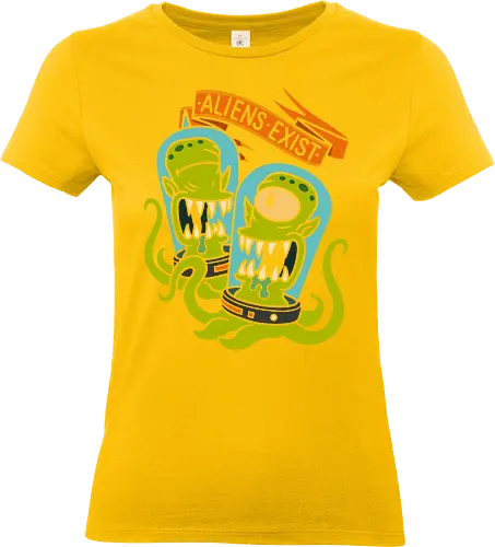  They Live Among Us - Aliens exist, alien, sci-fi, science fiction, vintage sci-fi, conspiracy theory, UFO, retro, fan art, t-shirt design, art print, monster, tentacle, funny, geek art, space, extraterrestrial - Standard T-Shirt (Women)