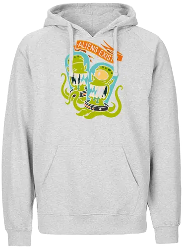  They Live Among Us - Aliens exist, alien, sci-fi, science fiction, vintage sci-fi, conspiracy theory, UFO, retro, fan art, t-shirt design, art print, monster, tentacle, funny, geek art, space, extraterrestrial - Fairtrade Hoodie