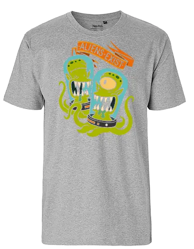  They Live Among Us - Aliens exist, alien, sci-fi, science fiction, vintage sci-fi, conspiracy theory, UFO, retro, fan art, t-shirt design, art print, monster, tentacle, funny, geek art, space, extraterrestrial - Fairtrade T-Shirt