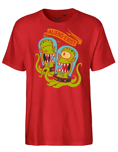  They Live Among Us - Aliens exist, alien, sci-fi, science fiction, vintage sci-fi, conspiracy theory, UFO, retro, fan art, t-shirt design, art print, monster, tentacle, funny, geek art, space, extraterrestrial - Fairtrade T-Shirt