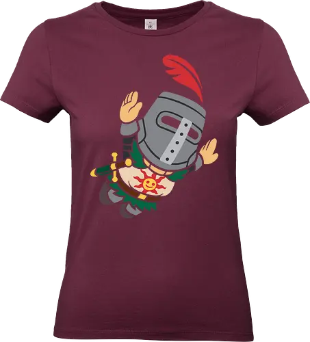 Praise the Sun! - Solaire of Astora, Soulslike, Praise the Sun, video game, gaming, fan art, t-shirt design, art print, FromSoftware, Soulsborne, Lord of Cinder, geek art, cute, minimalist, gamer gift - Standard T-Shirt (Women)