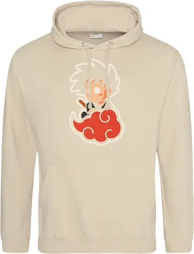 Cute Kid Goku - Kid Goku, Goku, Dragon, Flying Nimbus, anime, manga, cute, kawaii, classic anime, retro, fan art, t-shirt design, art print, pop culture, geek art, nostalgic, Chibi, Japanese anime - Standard Hoodie