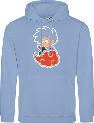 Cute Kid Goku - Kid Goku, Goku, Dragon, Flying Nimbus, anime, manga, cute, kawaii, classic anime, retro, fan art, t-shirt design, art print, pop culture, geek art, nostalgic, Chibi, Japanese anime - Standard Hoodie