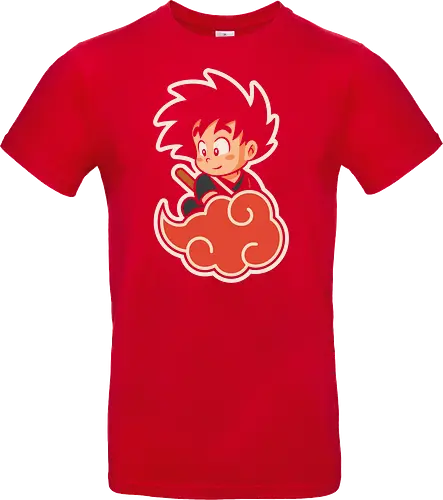 Cute Kid Goku - Kid Goku, Goku, Dragon, Flying Nimbus, anime, manga, cute, kawaii, classic anime, retro, fan art, t-shirt design, art print, pop culture, geek art, nostalgic, Chibi, Japanese anime - Standard T-Shirt