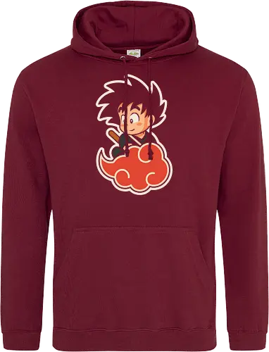 Cute Kid Goku - Kid Goku, Goku, Dragon, Flying Nimbus, anime, manga, cute, kawaii, classic anime, retro, fan art, t-shirt design, art print, pop culture, geek art, nostalgic, Chibi, Japanese anime - Standard Hoodie
