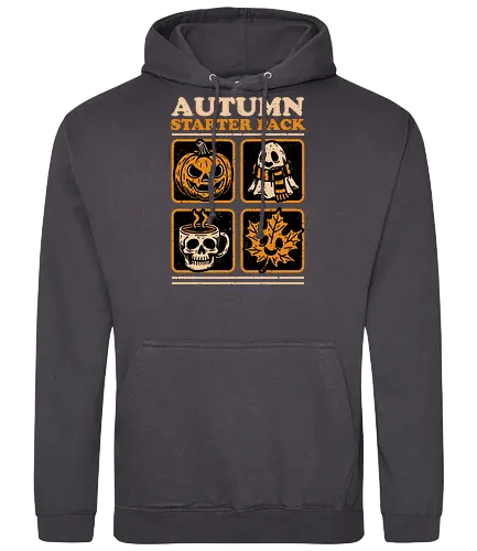Autumn Starter Pack - Halloween, Eerie, Fright, Creepy, Halloween Design, Halloween Art, Halloween Aesthetic, Halloween Vibes, Cute, Funny, Autumn, Autumn Leaves, Autumn Vibes, Spooky, Spooky Season, Spooky Cute. Skull, Skeleton, Mug, Coffee, Tea, fall, pumpkin, Pumpkin Carving, Ghost - Standard Hoodie