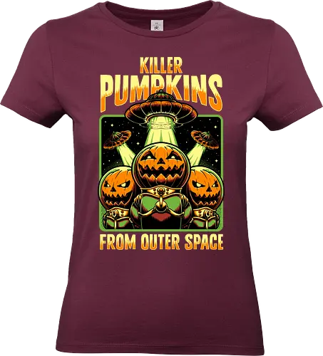 Halloween Pumpkin Space Movie - Halloween, Eerie, Fright, Creepy, Halloween Design, Halloween Art, Halloween Aesthetic, Halloween Vibes, Cute, Funny, Autumn, Spooky, Spooky Season, Spooky Cute, Alien Movie, Movie, Classic, Classic Horror, Cult Classic, Horror Movie, Horror, Horror Movies, Killer, Outer Space, Space, Ufo, Spaceship, Movie Poster, Science Fiction, Scifi, Space Invaders, Invader - Standard T-Shirt (Women)