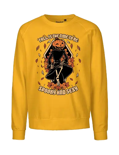 Spooky Fall Pumpkin - Halloween, Eerie, Fright, Creepy, Halloween Design, Halloween Art, Halloween Aesthetic, Halloween Vibes, Cute, Funny, Autumn, Autumn Leaves, Autumn Vibes, Spooky, Spooky Season, Spooky Cute. Skull, Skeleton, Death, Grim Reaper, Soul Reaper, Reaper, Pumpkin, Pumpkin Carving, Dance, Dancing, Fall, Sexy, Sexuality - Fairtrade Sweatshirt