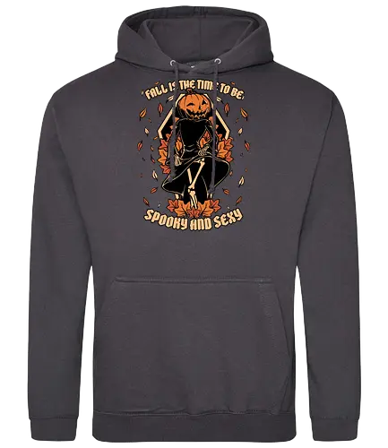 Spooky Fall Pumpkin - Halloween, Eerie, Fright, Creepy, Halloween Design, Halloween Art, Halloween Aesthetic, Halloween Vibes, Cute, Funny, Autumn, Autumn Leaves, Autumn Vibes, Spooky, Spooky Season, Spooky Cute. Skull, Skeleton, Death, Grim Reaper, Soul Reaper, Reaper, Pumpkin, Pumpkin Carving, Dance, Dancing, Fall, Sexy, Sexuality - Standard Hoodie