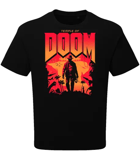 Temple of Doom - Temple of Doom, doom slayer, doom guy, video gaming, gamer, 1980s - Oversize T-Shirt