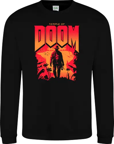 Temple of Doom - Temple of Doom, doom slayer, doom guy, video gaming, gamer, 1980s - Sweatshirt