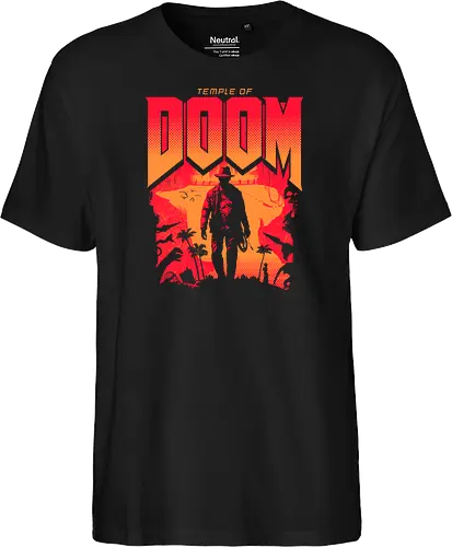 Temple of Doom - Temple of Doom, doom slayer, doom guy, video gaming, gamer, 1980s - Fairtrade T-Shirt