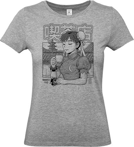 Coffee Fighter - coffee fighter, arcade nostalgia, gamer fashion, martial arts design, anime inspired art, retro game style, pop art illustration, unique graphic tee, fighter parody, gaming humor, kawaii tough girl, nerd culture fashion, geek style, bold character art, coffee lover design - Standard T-Shirt (Women)