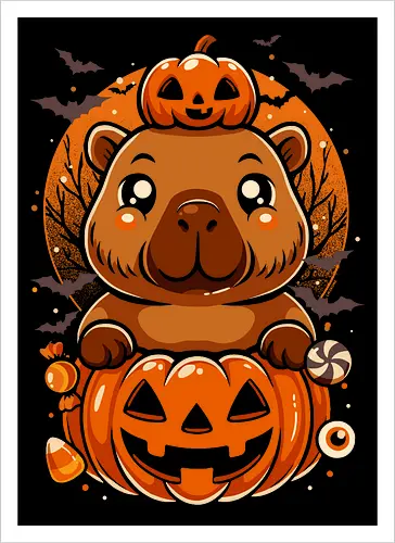 Cute Capybara Pumpkin