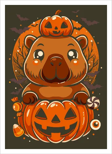 Cute Capybara Pumpkin