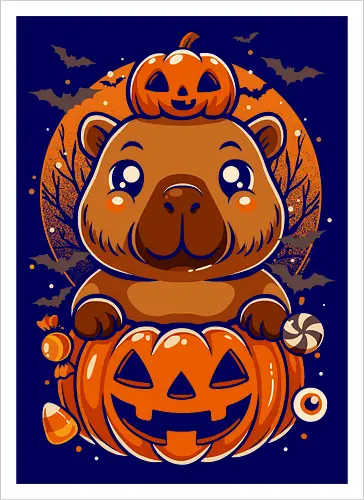 Cute Capybara Pumpkin