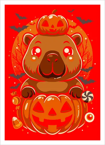 Cute Capybara Pumpkin