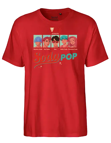  Soda Pop - SK8 the Infinity, SK8, Reki Kyan, Langa Hasegawa, Miya Chinen, Cherry Blossom, Shadow, anime, manga, retro, pop art, skate culture, fan art, t-shirt design, art print, nostalgic, geek art, anime fan gift - Fairtrade T-Shirt