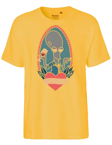 Wine O'Clock with Roger - Roger, American Dad, animated series, comedy, alien, wine, fan art, t-shirt design, art print, pop culture, geek art, sarcastic, retro, tattoo style, adult cartoon, humor, funny - Fairtrade T-Shirt