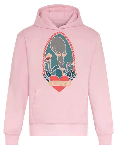 Wine O'Clock with Roger - Roger, American Dad, animated series, comedy, alien, wine, fan art, t-shirt design, art print, pop culture, geek art, sarcastic, retro, tattoo style, adult cartoon, humor, funny - Heavyweight Hoodie