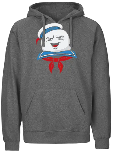 Marshmallow Man Grin - Stay Puft, Marshmallow Man, Ghost, 80s movie, classic movie, fan art, t-shirt design, art print, pop culture, geek art, horror-comedy, retro, spooky, nostalgic, marshmallow, cinema - Fairtrade Hoodie