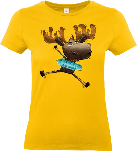 Happy Elch - Elch, moose, süß, cute, hüpfen, freuen, freude, glücklich, happy - Standard T-Shirt (Women)