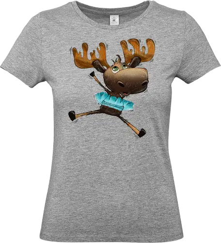 Happy Elch - Elch, moose, süß, cute, hüpfen, freuen, freude, glücklich, happy - Standard T-Shirt (Women)