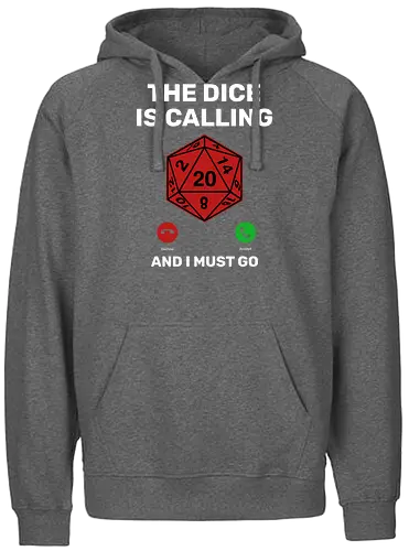 Calling Dice - D20, Pen and Paper, Rpllenspiel, Pen & Paper, Pathfinder, Brettspiel, Würfel, Fantasy, Abenteuer, RPG, Quest, Nerd, Dungeon Master, Tabletop - Fairtrade Hoodie