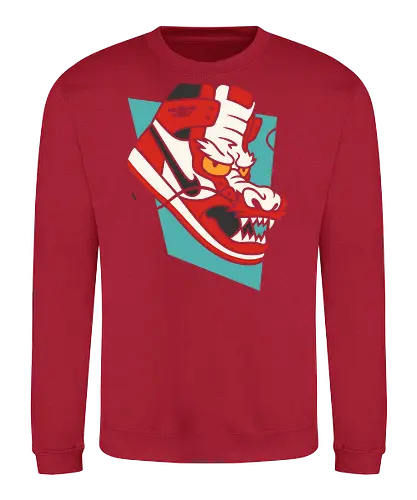 Sneaker Dragon - Sneaker, dragon, streetwear, urban art, Asian art, mythology, graphic design, fan art, t-shirt design, art print, Japanese folklore, mythical creature, cool, unique, sneakerhead, geek art - Sweatshirt