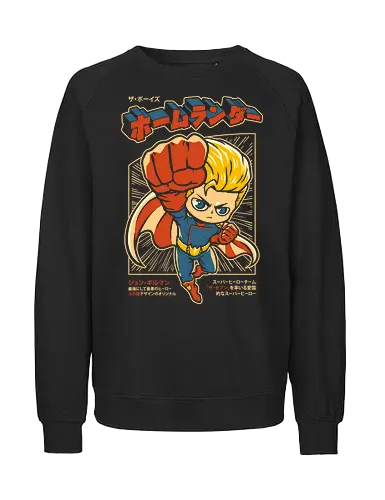 Chibi Homelander Japanese Art - japanese, anime, the boys, billy butcher, compound v, funny, homelander, the seven, hughie campbell, starlight, comics, chibi, kawai, animated, cute, japan, super villain, cartoon, superheros - Fairtrade Sweatshirt