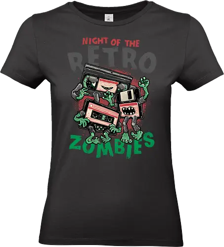 Night of the Retro Zombies - Horror, Halloween, retro, vintage, classic, cute, funny, zombie, zombies, nostalgic - Standard T-Shirt (Women)