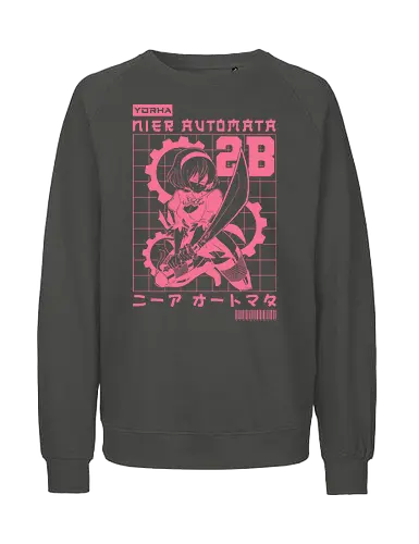 2B - 2b, android, automata, game, katana, nier automata, sword, warrior, weapon, yorha, yorha 2b, waifu, 9s - Fairtrade Sweatshirt