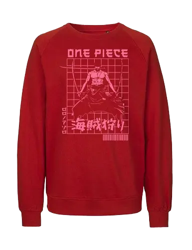 Swordsman - zoro, anime, manga, haki, yonko, pirate hunter, wano, japanese, samurai, katana, pirate anime - Fairtrade Sweatshirt