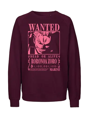 Wanted - zoro wanted, zoro, anime, haki, santoryu, samurai, katana, roronoa zoro, luffy anime, one piece anime, manga, haki, yonko, pirate hunter, wano, japanese - Fairtrade Sweatshirt