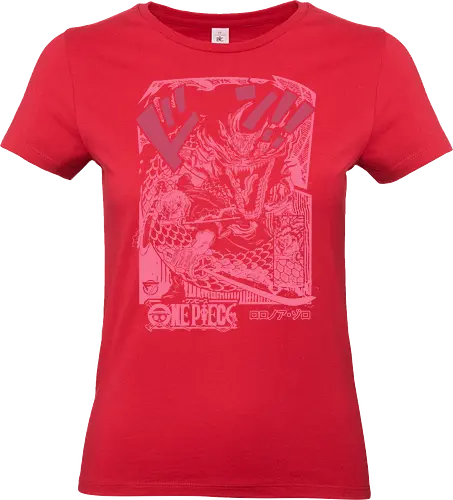 Dragon Fight - pirate hunter, wano, japanese, haki, santoryu, samurai, katana, dragon, zoro, roronoa zoro, luffy anime, one piece anime, anime, manga, haki, kaido, yonko - Standard T-Shirt (Women)
