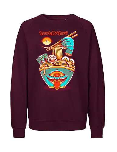 HAUNTED RAMEN - ramen, ramen noodles, halloween, yokai, demon, monster, japanese, japan - Fairtrade Sweatshirt