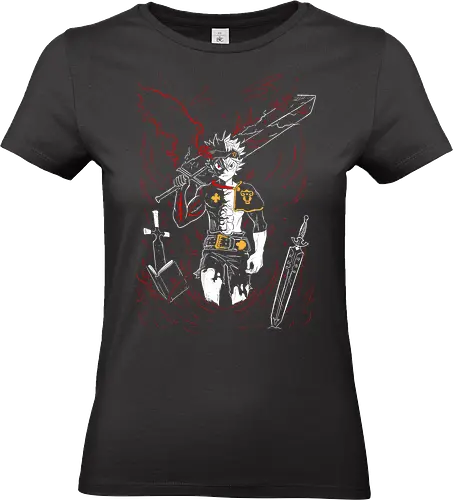 Asta Black Staria - Clover - Kawaii, Anime, Manga, Tokyo, Angry, Japanese Art, Aesthetic, Manga Style, Zylixzen, Aggressive, Gamer, Otaku, Gift, Cool - Standard T-Shirt (Women)