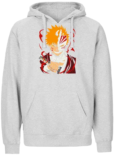  Vasto Lorde's Fury - Ichigo Kurosaki, Bleach, Hollow mask, Vasto Lorde, anime, manga, fan art, t-shirt design, art print, Shonen, Zanpakutō, Shinigami, cool anime art, geek art, Tite Kubo, transformation, inner hollow - Fairtrade Hoodie