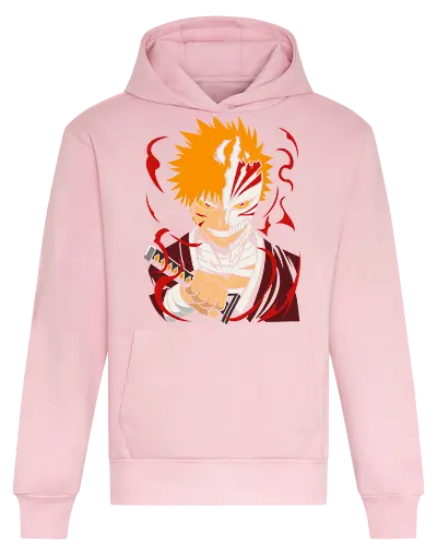  Vasto Lorde's Fury - Ichigo Kurosaki, Bleach, Hollow mask, Vasto Lorde, anime, manga, fan art, t-shirt design, art print, Shonen, Zanpakutō, Shinigami, cool anime art, geek art, Tite Kubo, transformation, inner hollow - Heavyweight Hoodie