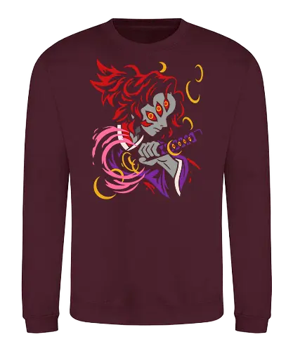  The Upper Rank Two - Doma, Dōma, Slayer, Kimetsu no Yaiba, Upper Rank Two, Twelve Kizuki, anime, manga, fan art, t-shirt design, art print, demon, antagonist, cool anime art, geek art, stylish, KNY, Zenitsu, Inosuke - Sweatshirt