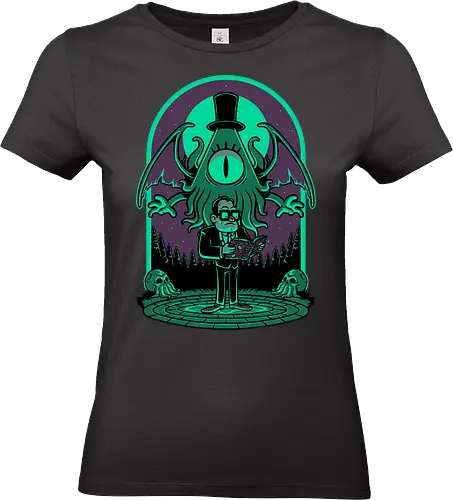 Lovecraft Ritual Falls - Lovecraft, Funny, pentagram, witchcraft, occultism, mythos, cthulhu, Ritual, horror, animation, Forest, Cult, Dark Magic, magical - Standard T-Shirt (Women)