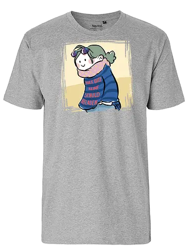 Hier bitte keine Schuld abladen - Ringelpullisprüche, Ringeldinger, streifenweise, Spruch, Weisheit, Motivation, Ringelpulli, SprücheShirt, Cartoon Illustration, Statement, Handgezeichnet, Humor, Selbstironie, Streifenpulli, Spruchshirt, deutsch - Fairtrade T-Shirt