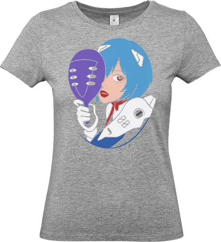 Eva Unit 00 - Rei Ayanami, Evangelion, NGE, Eva Unit 00, anime, manga, retro anime, fan art, t-shirt design, art print, pop culture, mecha, cool anime art, geek art, psychological, minimalist - Standard T-Shirt (Women)
