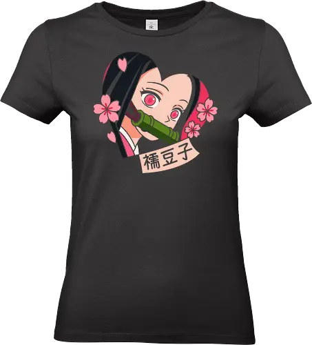 Heart of Nezuko - Nezuko, Nezuko Kamado, Slayer, Kimetsu no Yaiba, anime, manga, fan art, t-shirt design, art print, kawaii, cute, heart, cherry blossom, sakura, pop culture, geek art, Zenitsu, Tanjiro - Standard T-Shirt (Women)